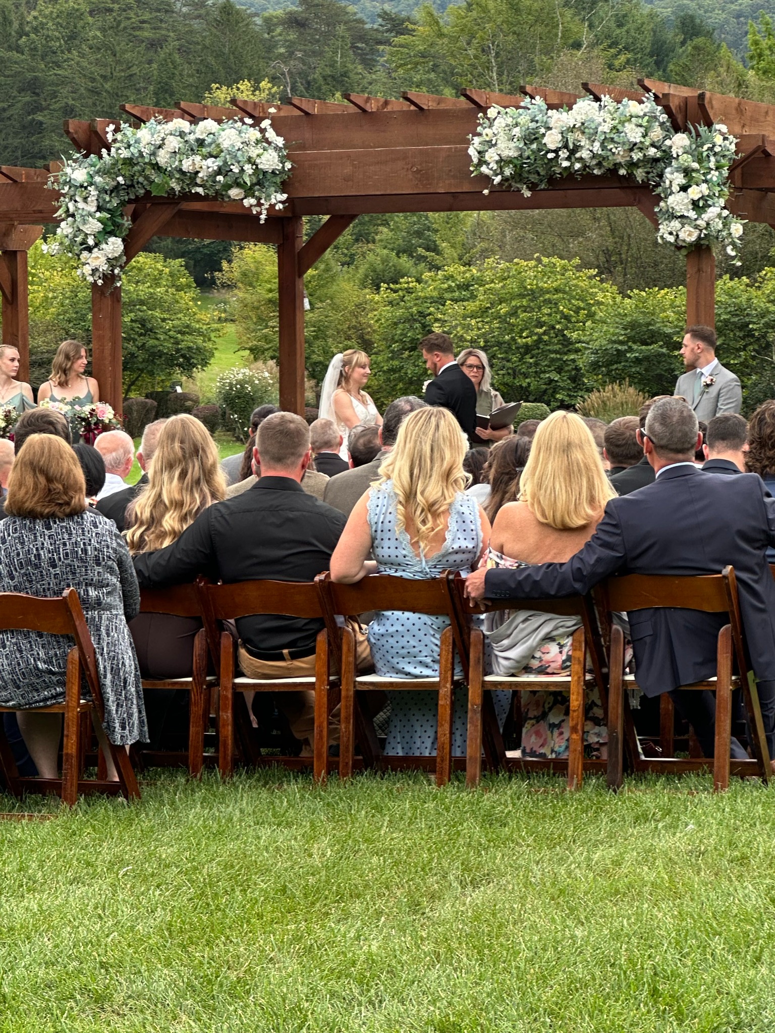 An outdoor wedding ceremony space with a clean, unobtrusive setup